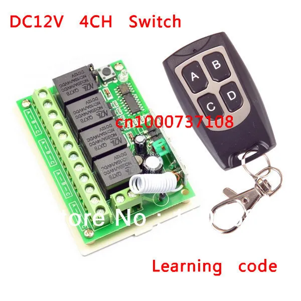 

NEW DC12V 4 CH RF Wireless Remote Control System / Radio Switch Transmitter/Receiver Momentary Toggle Latched For Light Lamp