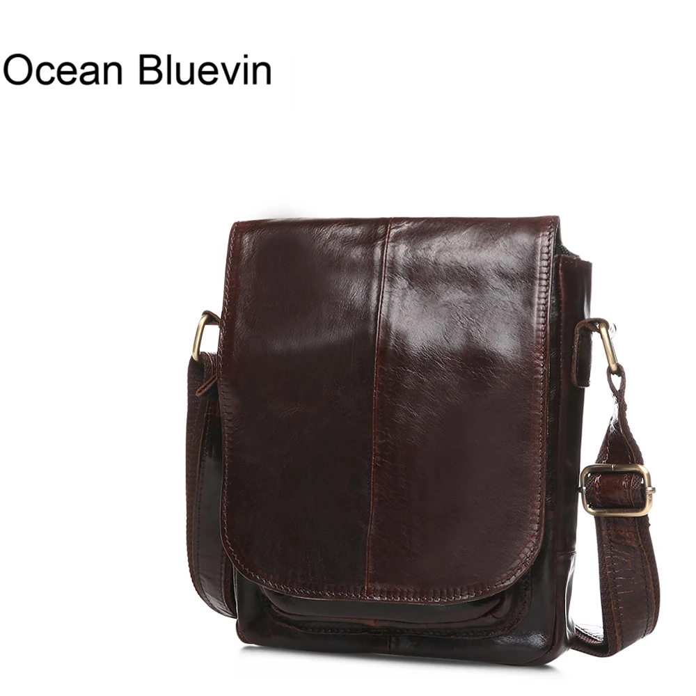 

OCEAN BLUEVIN Genuine Leather Men Bags Male Cowhide Flap Bag Shoulder Crossbody Bags Handbags Messenger Small Men Leather Bag