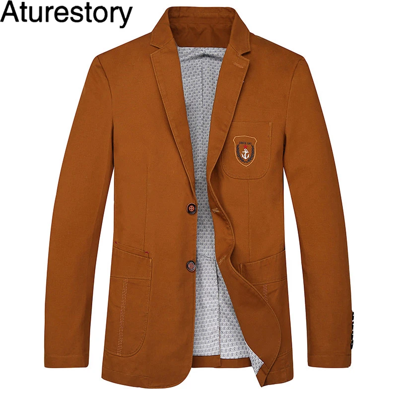 Aturestory мужской блейзер Slim Fit Бизнес одежда Повседневное костюм осень зима