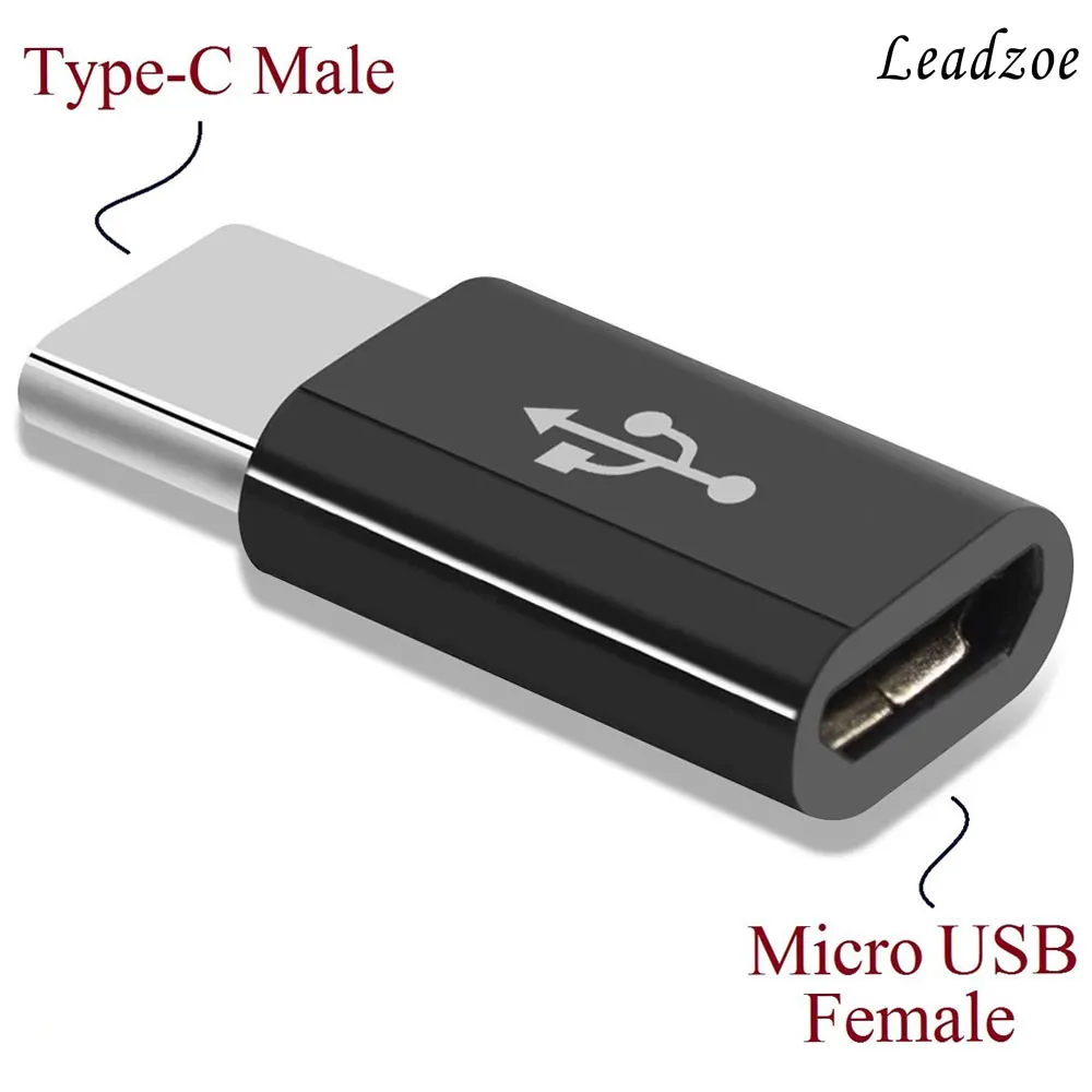 

USB Adapter,Leadzoe USB C to Micro USB OTG Cable Type C Converter for Macbook Samsung Galaxy S8 S9 Huawei p20 pro p10 OTG Adapte