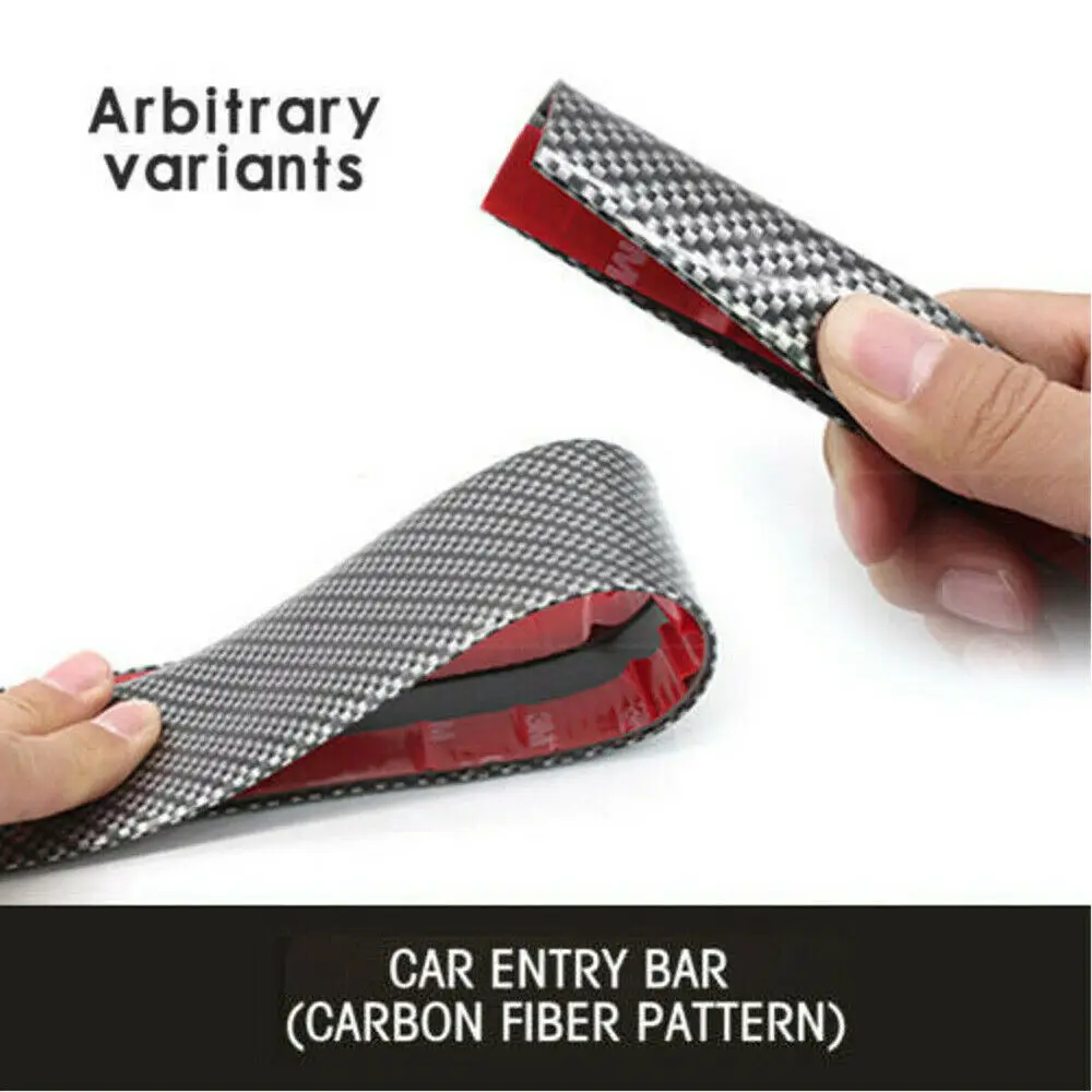 Car Sticker 1M*10CM Carbon Fiber Rubber DIY Door Sill Protector Edge Guard Strip for Ford BMW Chevrolet Honda GMC Car Sticker