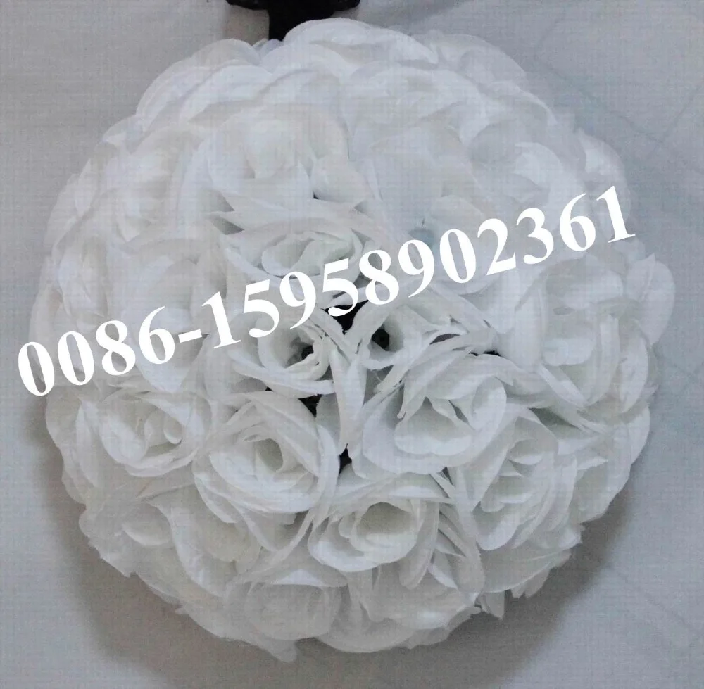 SPR 25 см пластик-центр, белый, свадьба поцелуи цветок мяч, вечерние украшения цветок мяч
