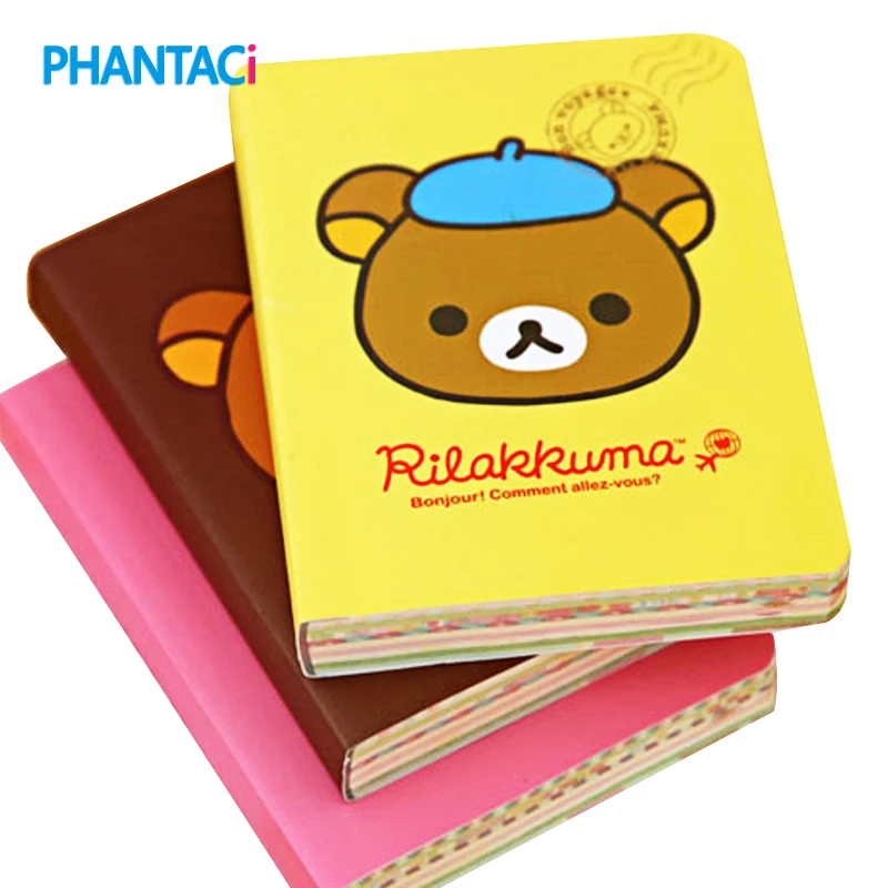 Download Kawaii Cartoon Rilakkuma Print Cover Color Page Mini Notebook Diary Notepad Travel Book KCS-in ...