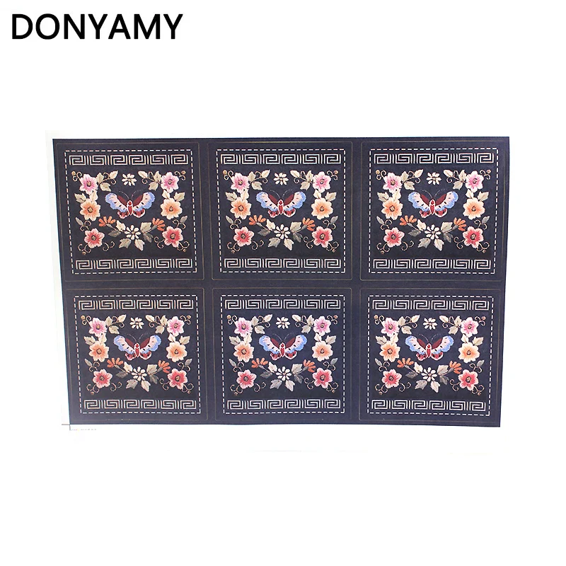 

60pcs 5x5cm Vintage Flower Butterfly Gift Kraft Sticker Cookie Cake Gift Labels Stickers Kitchen Sweets Party Seal Sticker