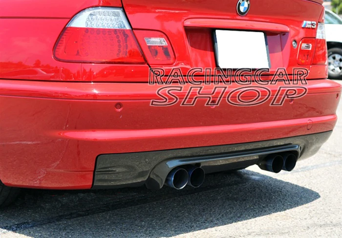 CSL STYLE FULL REAL CARBON FIBER DIFFUSER 4P EXHAUST FOR BMW 3-Series E46 M3 bumper