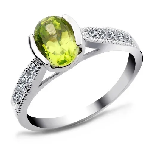 

Natural Peridot Ring 925 Sterling Silver Green Woman Fashion Fine Elegant Retro Jewelry Girl Lux Birthstone Gift sr0219p