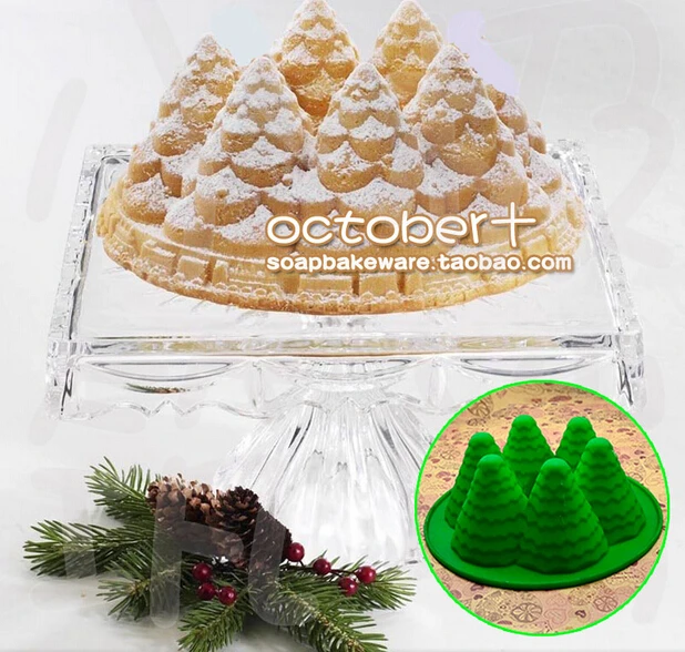 

six-cavity Christmas Tree jelly pudding soap biscuit chocolate Silicone mold cake Tools Baking Tray