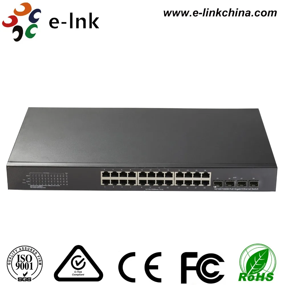 E-link 24G + 4SFP PoE Switch
