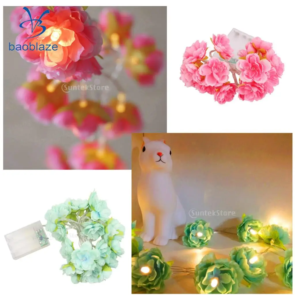 

Baoblaze 20-LED 78inch Battery Operated Diwali Decor Tree/Flowers/Plumeria String Lamp Lights Home Garden Square DIY Decoration