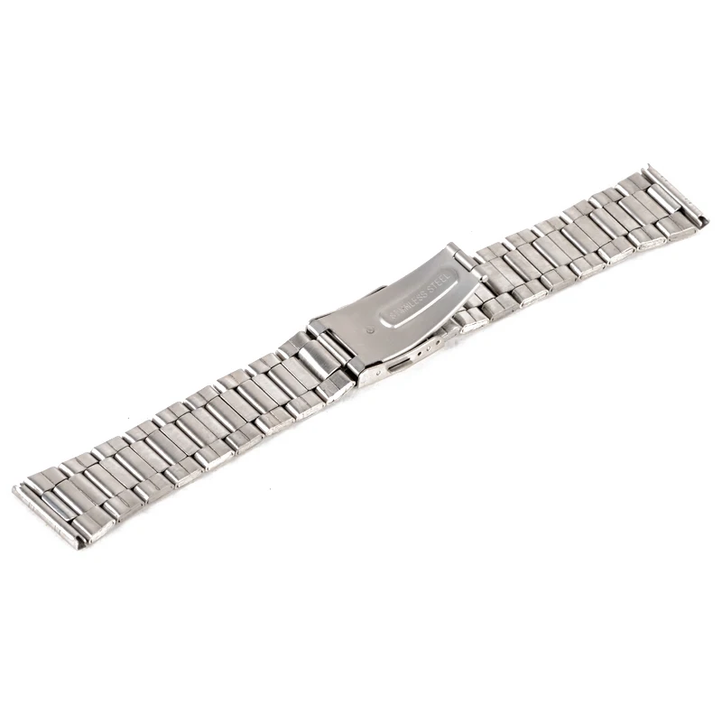 14/16/18/20/22mm Luxury WristWatch Band Silver Stainless Steel Buckle Straight End Watch Band Strap For Watch Accessories