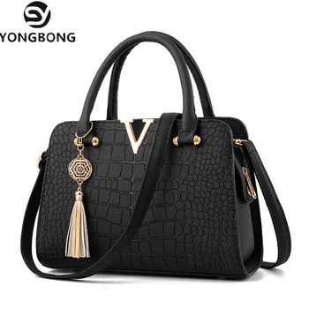 

YONGBONG Crocodile leather women handbags Famous Brands Designer Women Messenger Bags Female Fringe Shoulder bag Women's Pouch