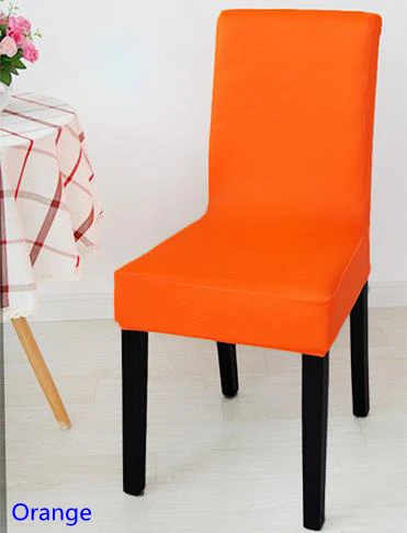 Orange Colour Spandex Lycra Chair Cover Fit For Square Back Home