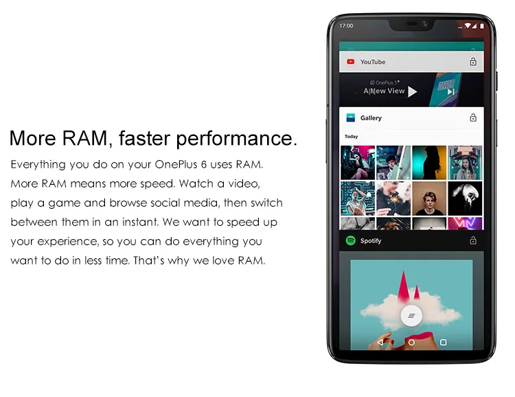 ONEPLUS 6 6GB RAM 64GB ROM Qualcomm Snapdragon 845 2.8GHz Octa Core 6.28 Inch 2.5D AMOLED Screen Dual Camera Android 8.1 4G LTE Smartphone