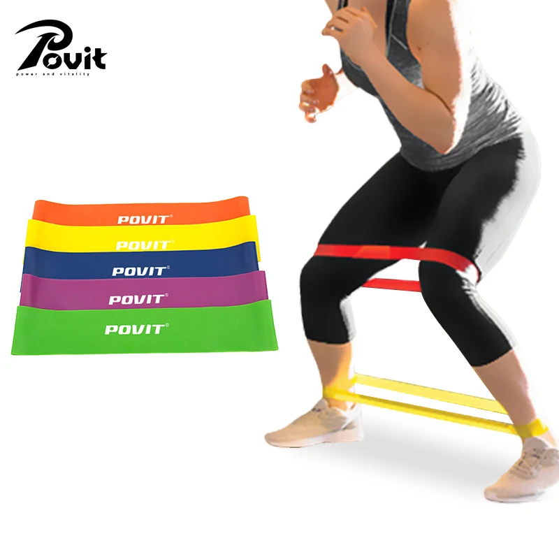 POVIT латексная эластичная лента набор 5 уровней эластичные повязки для тренировки для пилатеса йоги оборудование для кроссфита для дома зала фитнеса
