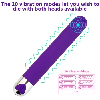 Rechargeable Bullet Vibrator 10 Speeds Vibrating G-spot Massager Strong Vibration AV Vibrators for Woman Sex Toys 5
