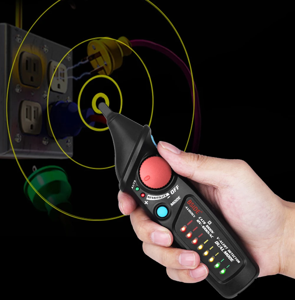 Goedkoop Bside Contactloze Ac Voltage Detector Tester Meter 12 V 1000 V Pen Stijl Elektrische Indicator Led Outlet Spanning dectetor Sensor