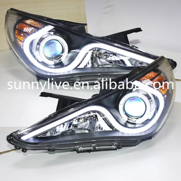 2009-2014 год для Hyundai Sonata YF Соната i45 Ангельские глазки LED Фары автомобиля Налобные
