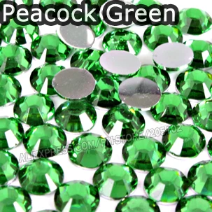 Хорошее качество! 4 мм SS16 прозрачный AB всех цветов кристаллы для ногтей 1300 шт./пакет, не для горячей фиксации стразы из смолы) с плоским дном камни-блестки "сделай сам" - Цвет: Peacock Green