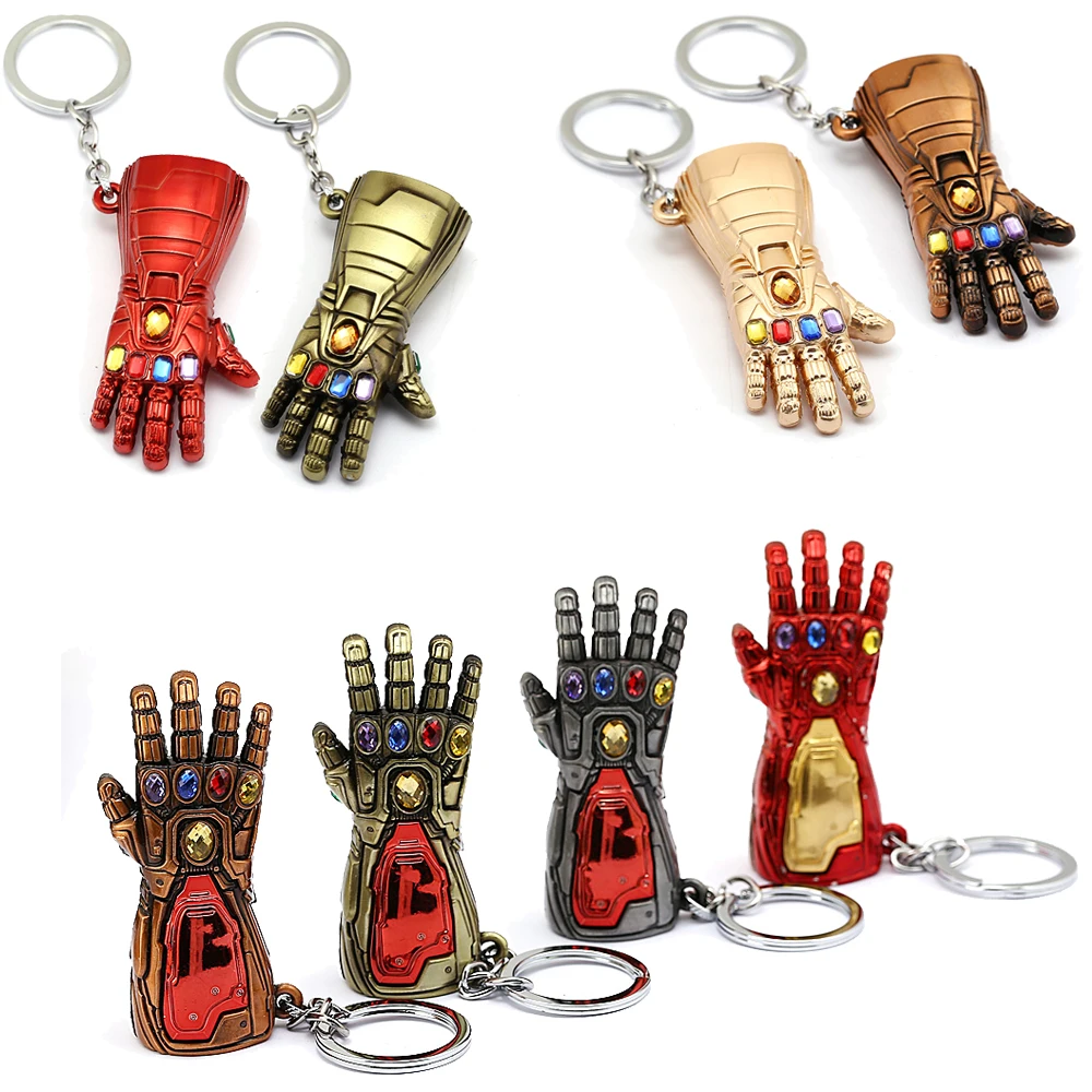 

New Avengers 4 Endgame Iron Man Glove Keychain Marvel Infinite Power Gauntlet Keyrings Metal Pendant Key Chains Jewelry llaveros