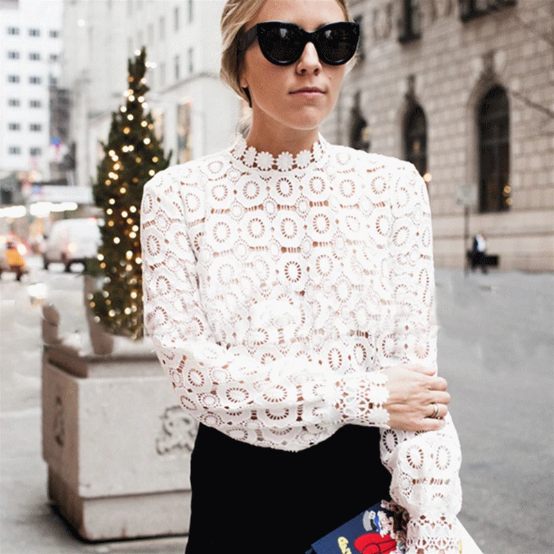 أنيقة الرباط الزهور بلوزة قميص المرأة فانوس كم الأبيض بلوزة الربيع الصيف الجوف خارج قمم بلوزة Blusas HO800442 أنيقة الرباط الزهور بلوزة قميص المرأة فانوس كم الأبيض بلوزة الربيع الصيف الجوف خارج قمم بلوزة Blusas HO800442