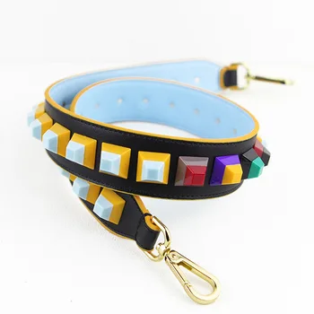 

Botom New Arrival Fashion Colorful Rivet Belts Shoulder Bags Strap Handbag Accessory Women Bag Parts Pu Leather You Bag Straps