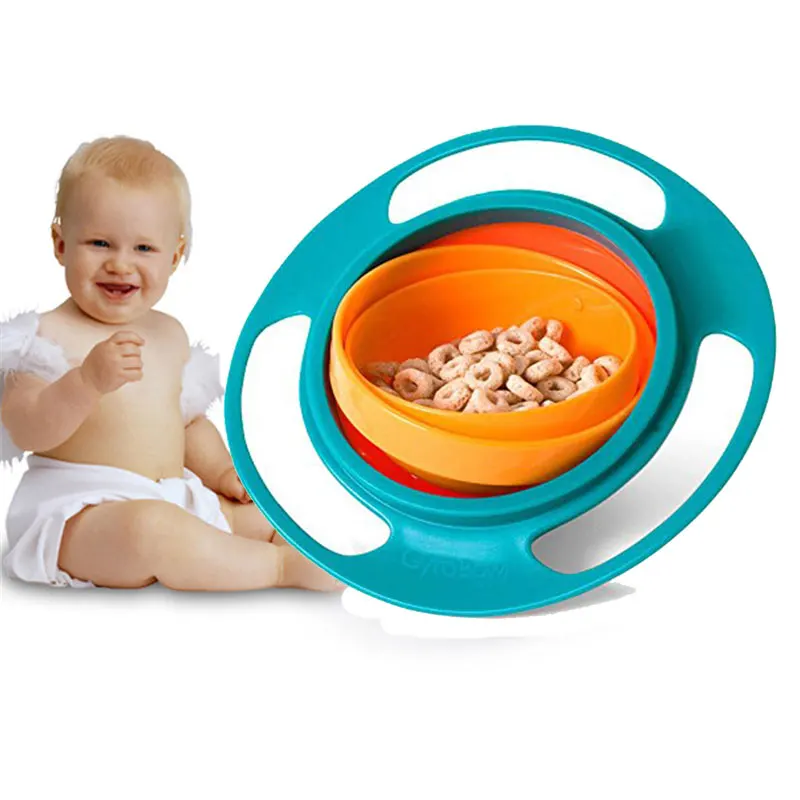 

2019 New Gyro Bowl Practical Design Children Rotary Balance Bowl Novelty Gyro Umbrella Bowl 360 Rotate Spill-Proof Bowl