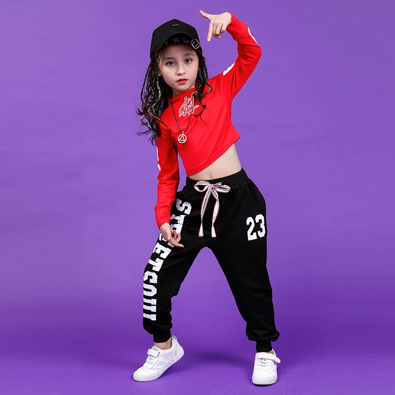 Children's Day Clothes for Girls hip hop girls street Jazz dance set teenage girls clothing 120 130 140 150 160 180 (2)