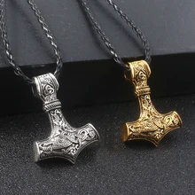 Thor hammer s martelo colares viking runas nórdicas amuleto pingente colar para homem jóias presente