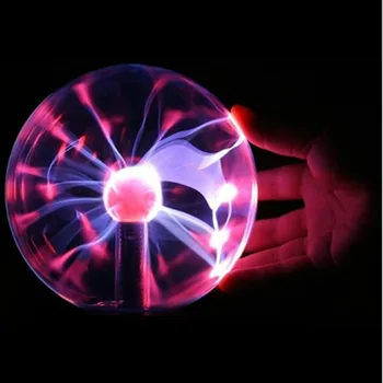 

3" USB Plasma Ball Electrostatic Sphere Light Magic Crystal Lamp Ball Desktop Lightning Christmas Party Touch Sensitive Lights