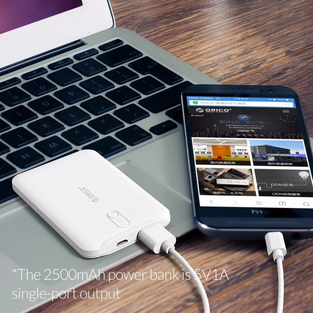 ORICO 2500mah Power Bank External Battery Charger Smart Power Bank Charge for Samsung Xiaomi Huawei