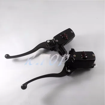 

Black 1" Skull Handlebar 25mm Handle Control Reservoir Brake HYDRAULIC Clutch Levers