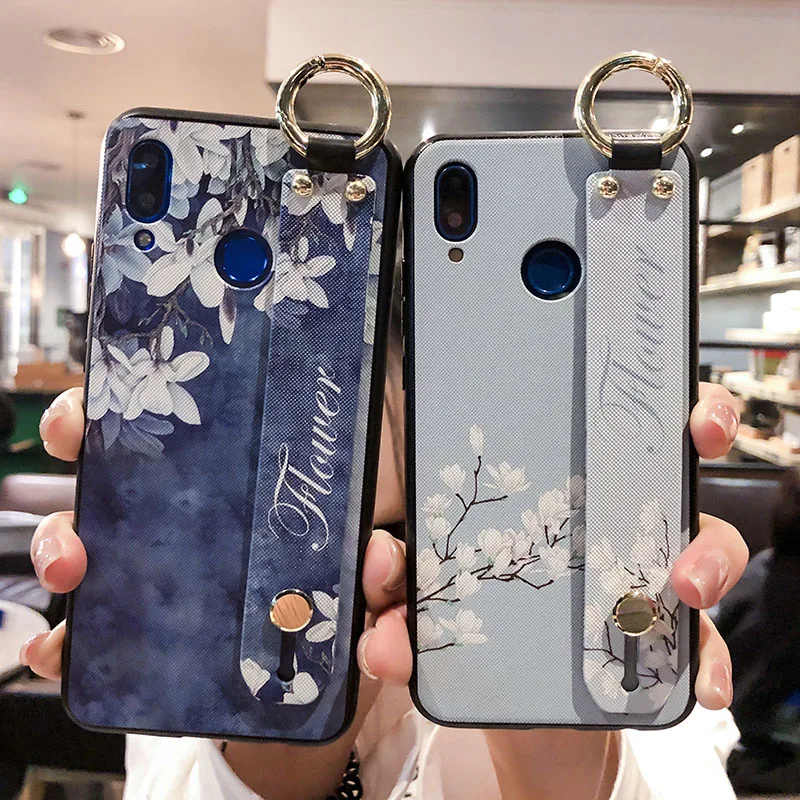 Чехол для телефона с ремешком на запястье s huawei Mate10Pro P20 P20Pro чехол голубым цветком