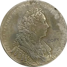 1729 Россия 1 один рубль Pyotr II Мельхиор покрытый серебром коллекционные игрушки имитация монеты