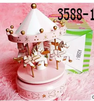 

crafts wood The horse Trojan Birthday gift carousel sweet and pure sound beautifulcreative decoration Home