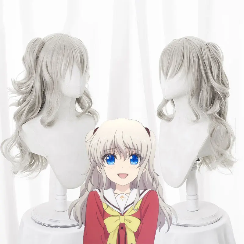 Аниме Charlotte Tomori Nao 70 см длинный волнистый фиолетовый косплей парик костюм высокое