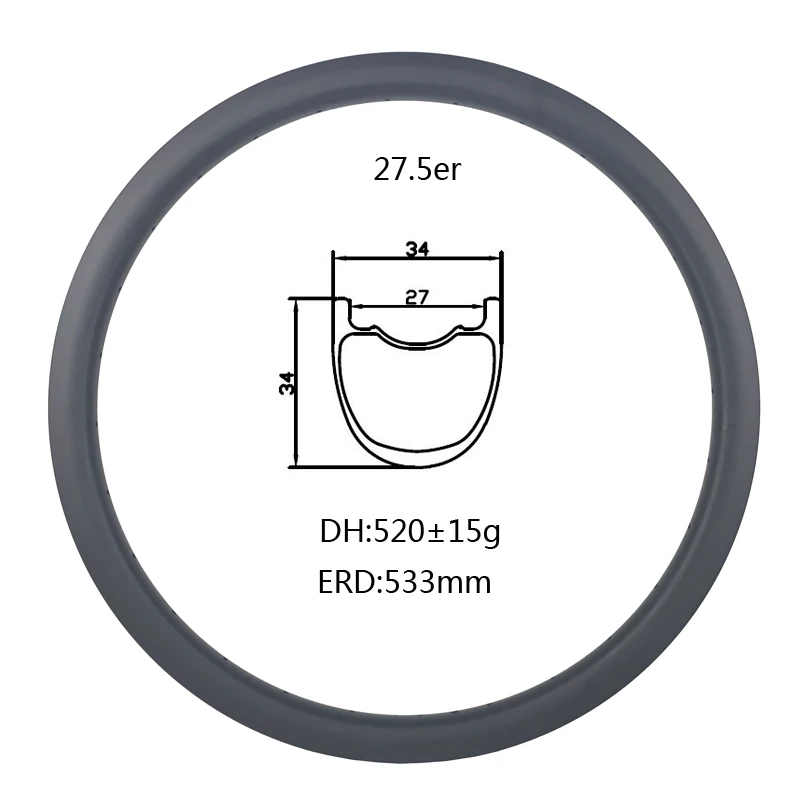 27,5 er MTB DH бескамерный безhookless карбоновый обод 27,5 Er все горы вниз холм горный велосипед обод
