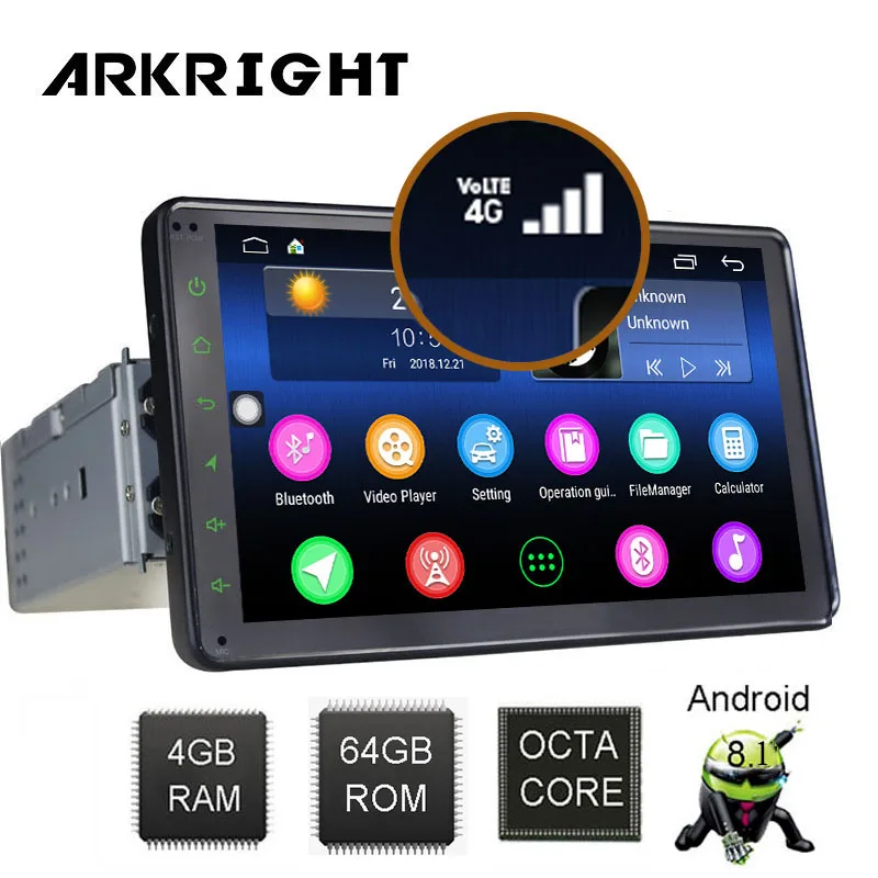 ARKRIGHT " 4+ 64 Гб 1din Android автомобильный Радио Встроенный 4 г/4 г sim-карта мультимедийный плеер gps/Авторадио/Автомобильный dvd-плеер/горячая точка обмена