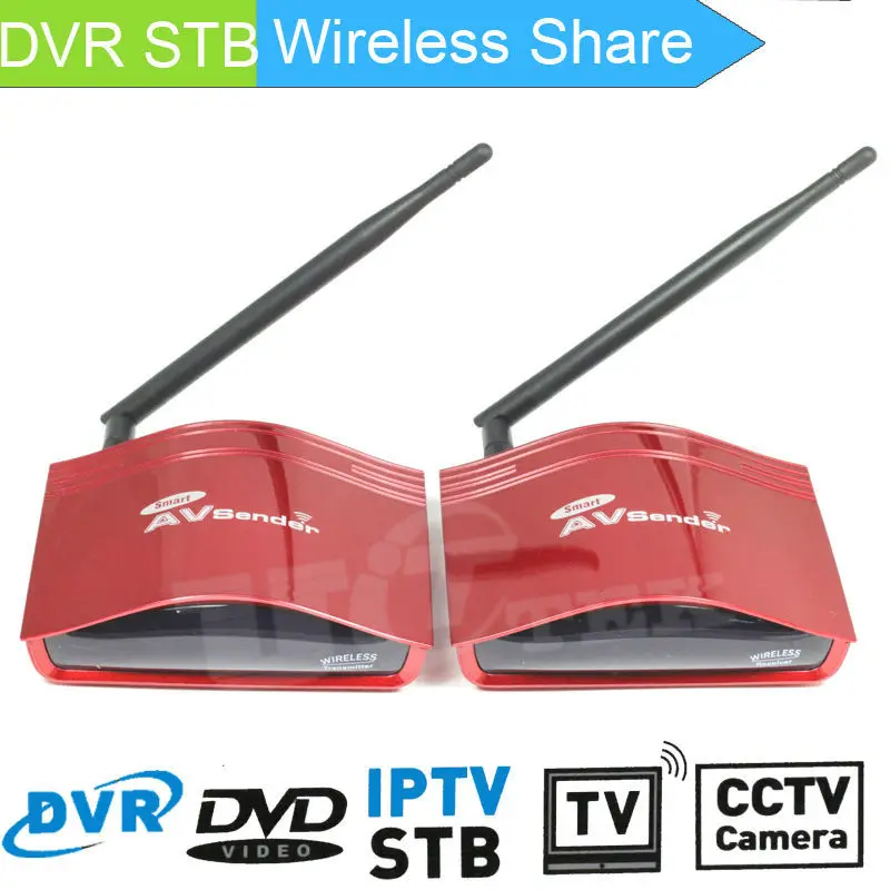  5.8GHz Wireless Audio Video AV Transmitter Sender Receiver Extender 300m For DVD DVR IPTV STB 8 Channels PAT556 