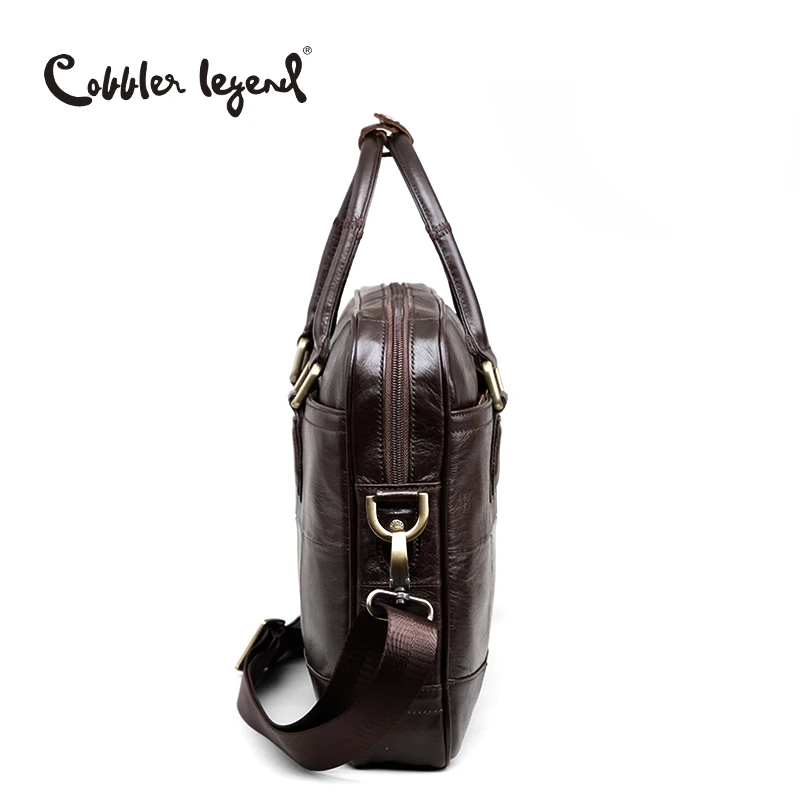 Cobbler Legend, брендовый дизайнерский мужской портфель из натуральной кожи, сумка для мужчин, сумки через плечо для 1" ноутбука, деловая сумка 0907159-1