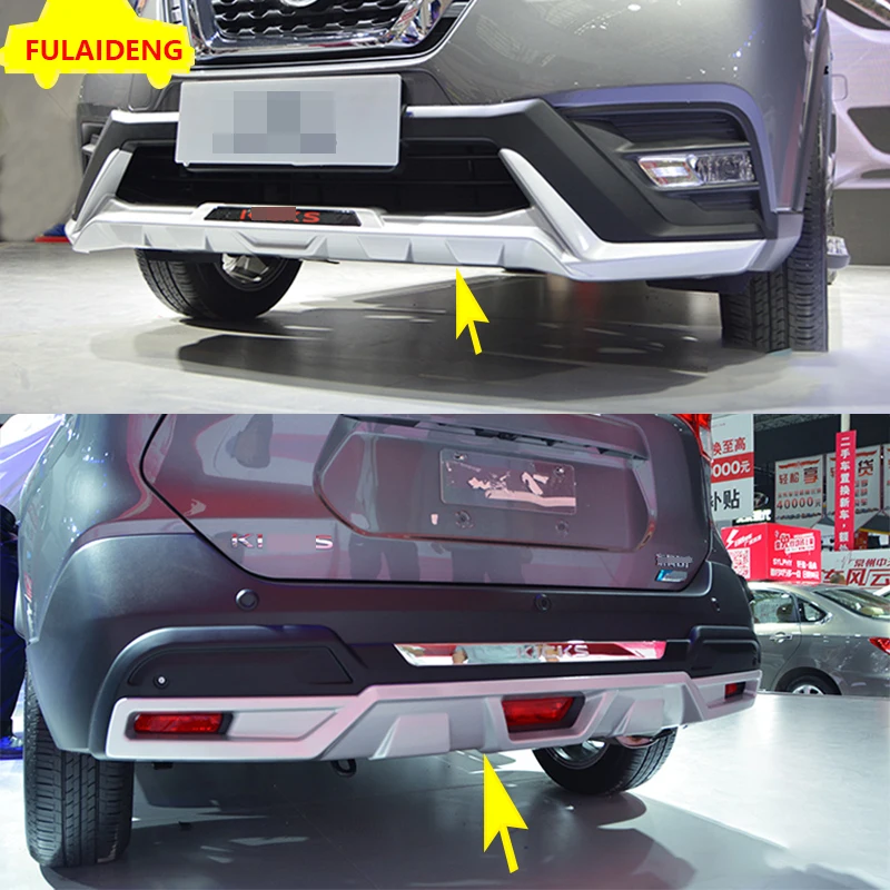 For Nissan Kicks 2017 2018 ABS Chrome Front & Rear Bumper Diffuser