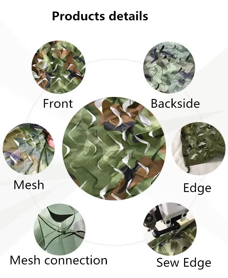 Sombra de Sol ao ar Cobertura do Carro Caça Camuflagem Oxford Poliéster Malha Militar Camo Rede Livre Tendas Jardim Redes 1.5x4m Net 100% 7 Barraca de sol