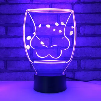 

Cute Cat Claw Glass Mugs 3D Led Light Cartoon Coffee Milk Mugs Cup Night Lights For Girl Gifts Drop Shipping