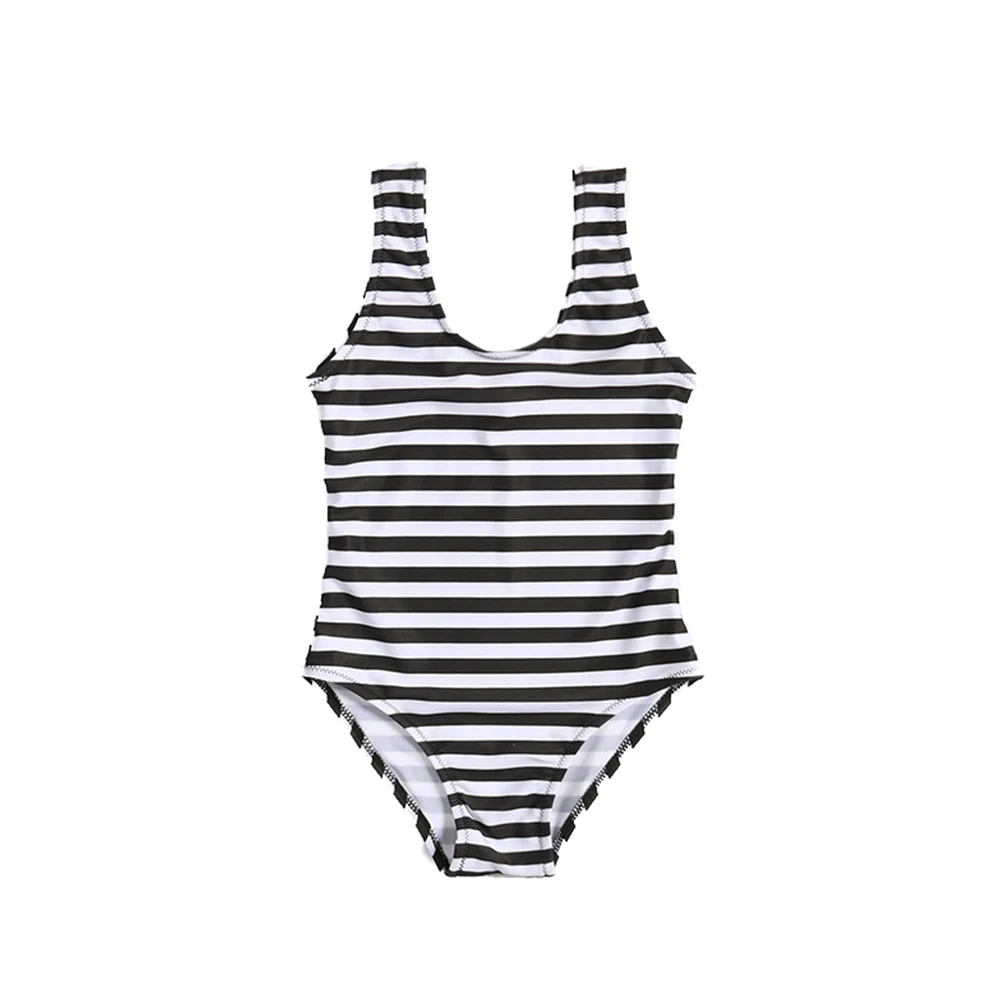 black and white striped swimming costume