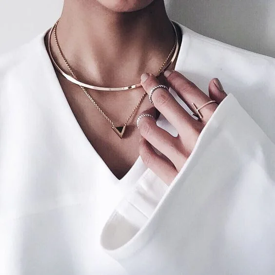 

NanBo Femme Collier Gold Statement Triangle Necklace Women Maxi Choker Boho Short Jewelry Graduation Gift Dropshipping