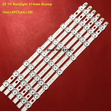 374 мм светодиодный Подсветка полоса 8 лампа для хит achi 4" ТВ Innotek 42FHD-L NDV REV0.2 42HXT12U VES420UNDL-N01 42HXT12U светодиодный 42F7275