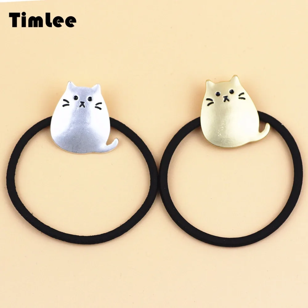 

Timlee H076 Free shipping Cute Manual Drip Grind Arenaceous Light Grace Cat Wire Rope And Women Hair Accessories Gift