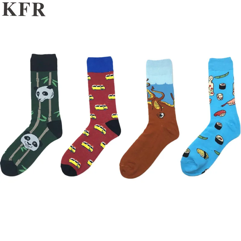 

Trend Art Funny Happy socks geometry jacquard Mens Socks Cotton Skateboard Hip Hop Street Crew Harajuku Fashion Short Socks