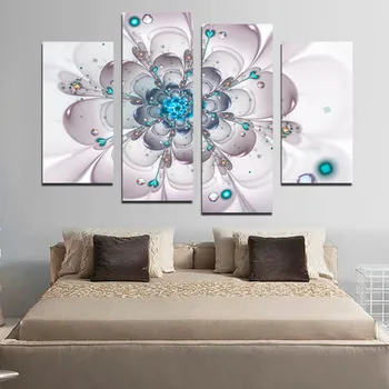 

4 pcs/set,5D Diamond Painting Cross Stitch Pattern Diamond Embroidery white flower,diamond Mosaic Home Decor DIY Painting gifts