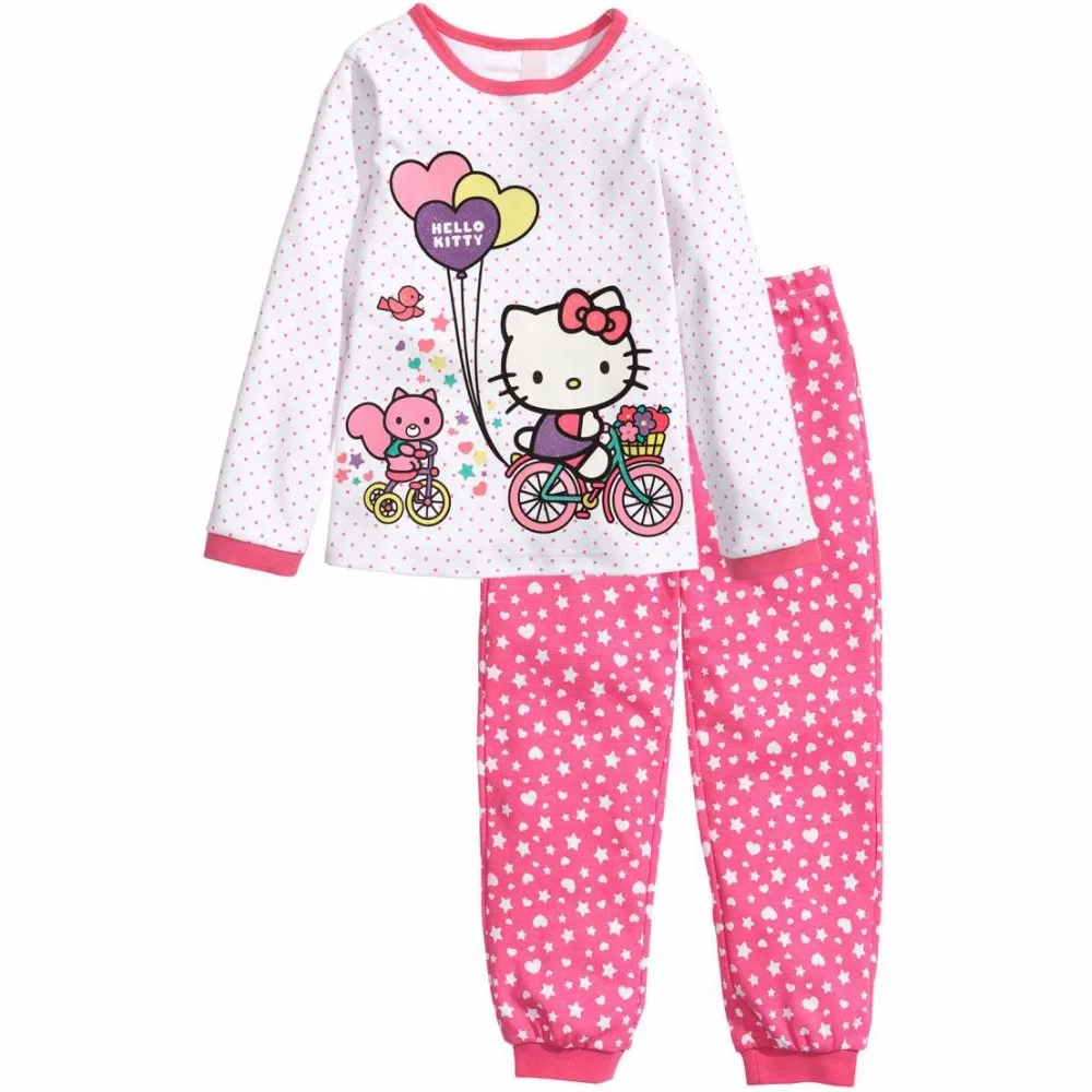 Одежда для новорожденных, пижамы для мальчиков и девочек пижамы с животными для малышей комплекты детской одежды с рисунками для детей от 2 до 7 лет