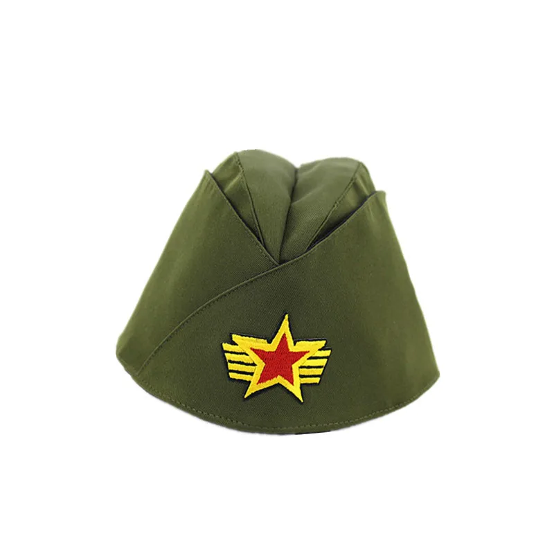 Women Miltary Side Cap Foldable Pilotka Garrison Army Caps Cosplay Hat ...